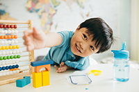 Boy playing with blocks
